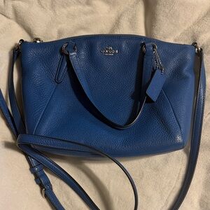 Coach Mini Kelsey double-handled satchel in blue pebbled